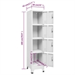 Scranton & Co Steel Rectangular Locker Cabinet with 4 Doors in Grey