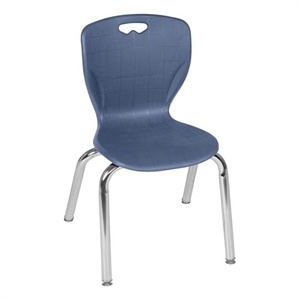 Scranton & Co 15&quot Seat Height Stack Plastic Chair 4 Pack in Navy Blue