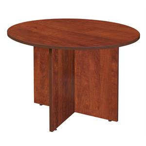 Scranton & Co 42&quot Round Conference Table with Wood X-Base in Cherry