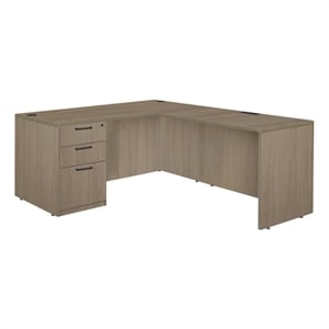 Scranton & Co 71&quot x 82&quot L Desk with 1 Full Pedestal in Noble Oak