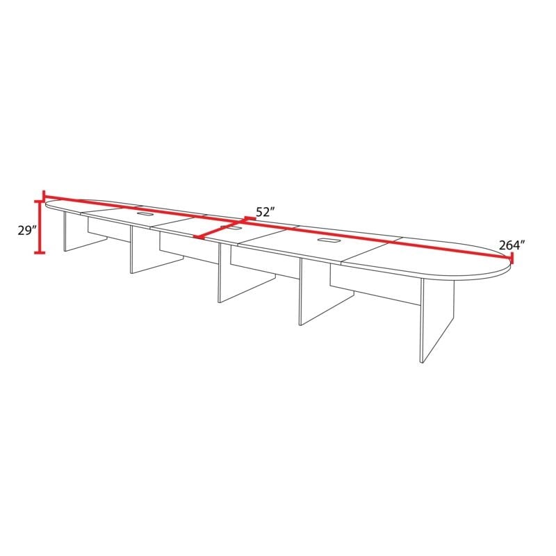 Scranton & Co 22ft Modular Racetrack Conference Table in Noble Oak