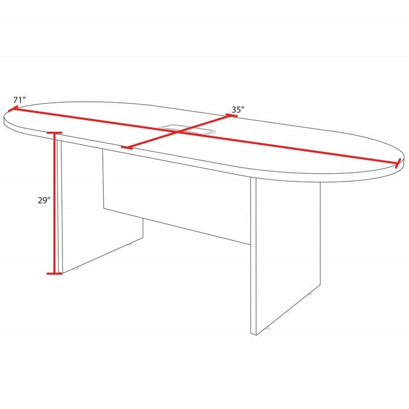 Scranton & Co 6ft Modular Racetrack Conference Table in Noble Oak