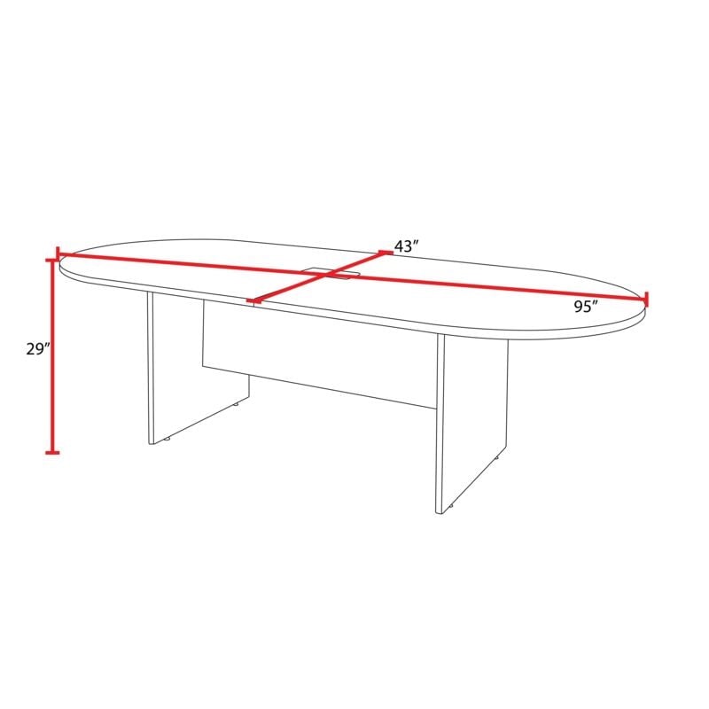 Scranton & Co 8ft Modular Racetrack Conference Table in Noble Oak