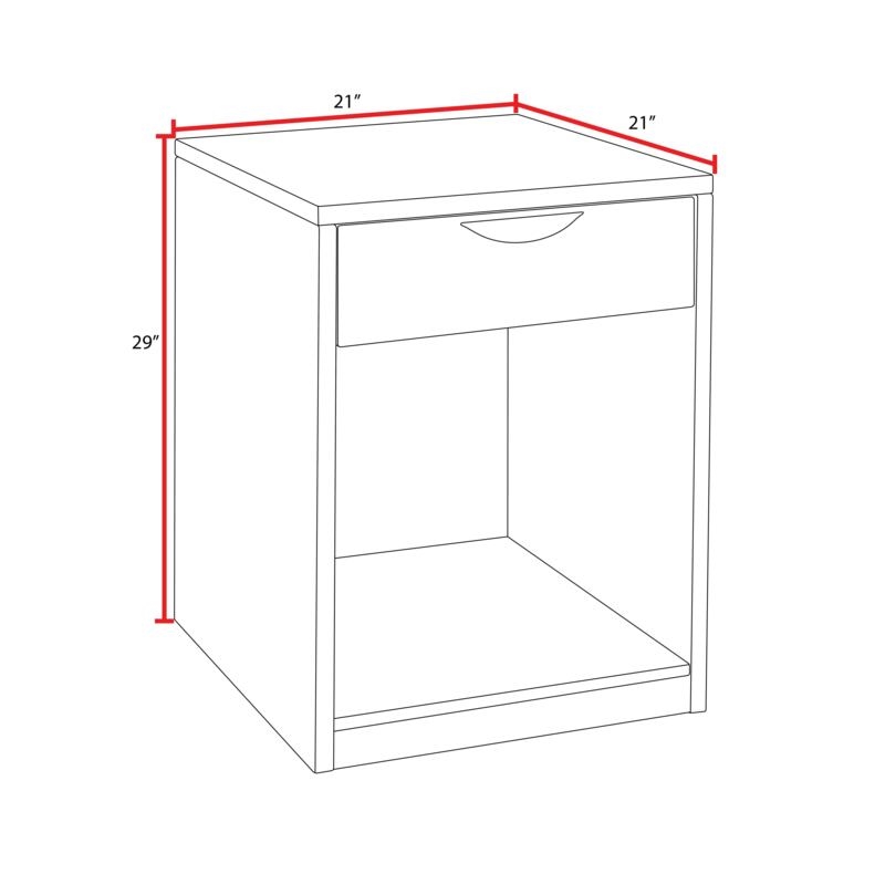 Scranton & Co Wood Printer Stand with Drawer and Shelf in Neo Walnut