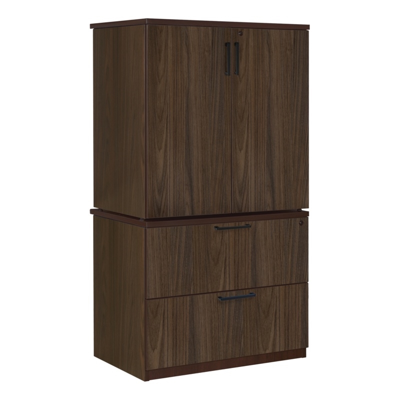 Scranton & Co 2 Drawer Lateral File with Storage Cabinet in Neo Walnut