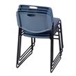 Scranton & Co 400 lb Capacity Stack Plastic Chair 4 Pack in Blue