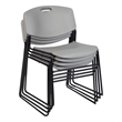 Scranton & Co 400 lb Capacity Stack Plastic Chair 4 Pack in Gray