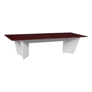 Scranton & Co 120&quot Conference Table with Power Grommet in Mahogany/White