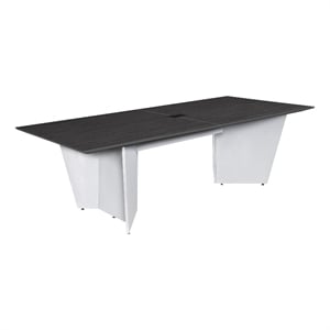 Scranton & Co 96&quot Conference Table with Power Grommet in Ash Gray/White
