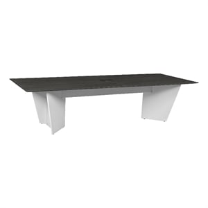 Scranton & Co 120&quot Conference Table with Power Grommet in Ash Gray/White