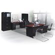 Scranton & Co File File Pedestal with Locking Drawers in Glossy Black