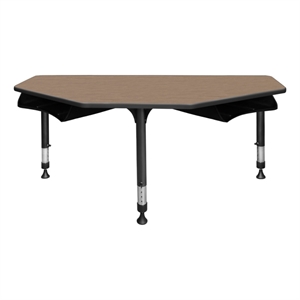 Scranton & Co 60&quot 2-Student Adjustable Desk with 2 Book Boxes in Noble Oak