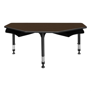 Scranton & Co 60&quot 2-Student Adjustable Desk with 2 Book Boxes in Neo Walnut