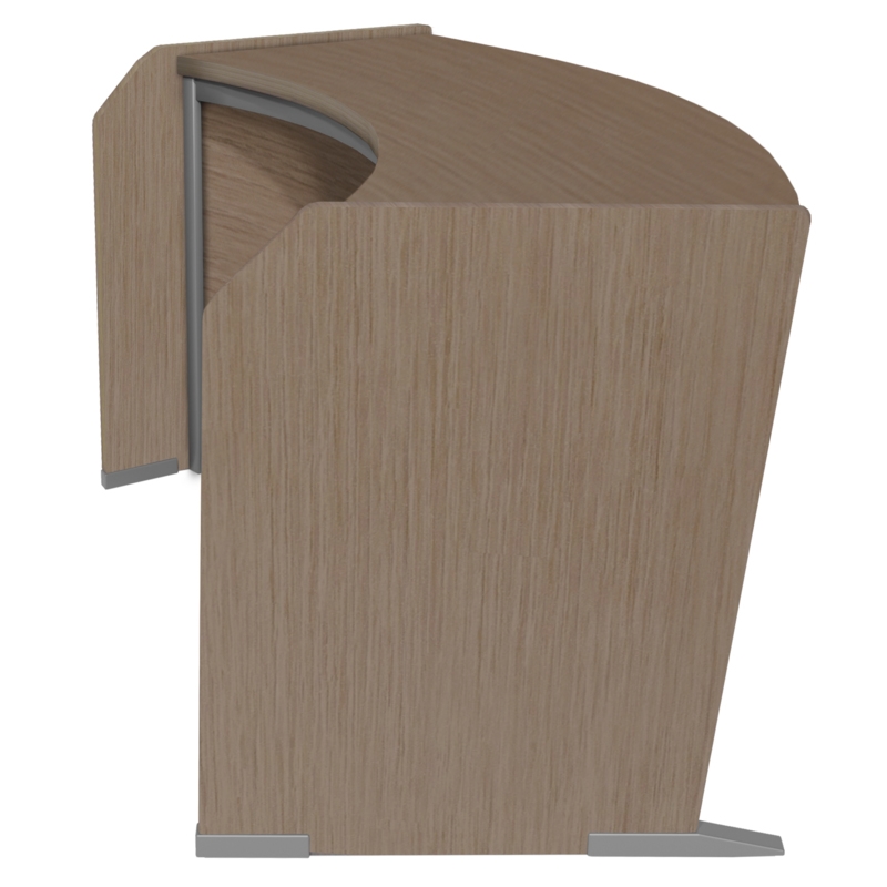 Scranton & Co Curved ADA Compliant Reception Station Add-On in Noble Oak