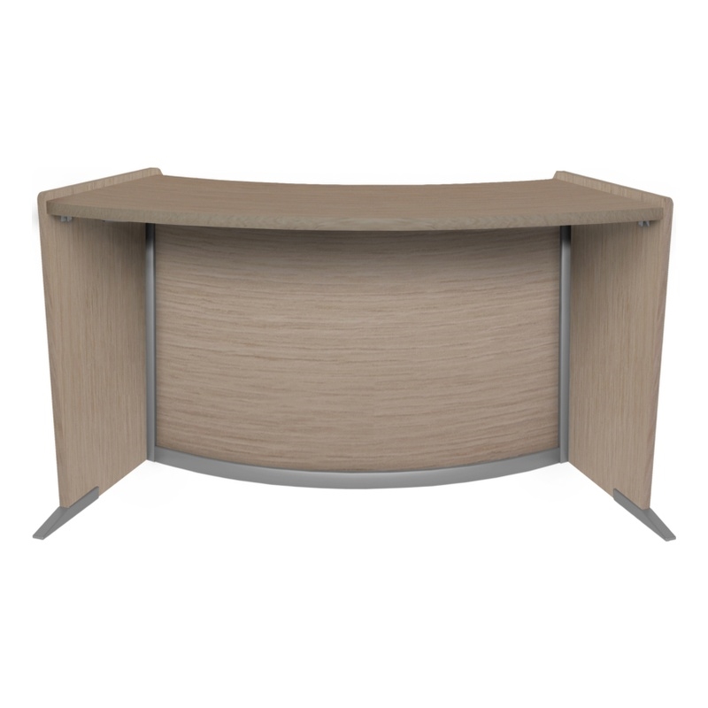 Scranton & Co Curved ADA Compliant Reception Station Add-On in Noble Oak