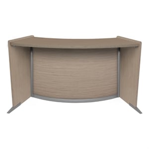 Scranton & Co Curved ADA Compliant Reception Station Add-On in Noble Oak