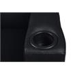 Scranton & Co Tablet Arm Loveseat with Storage Shelf in Black and Java