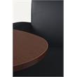 Scranton & Co Tablet Arm Loveseat with Storage Shelf in Black and Java