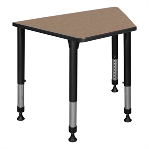 Scranton & Co 36 x 23 x 19&quot Trapezoid Adjustable Desk in Noble Oak