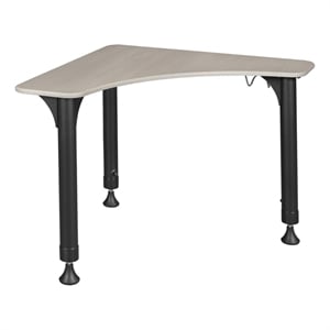 Scranton & Co 28 x 28&quot Maple Boomerang Adjustable Desk with Backpack Hook