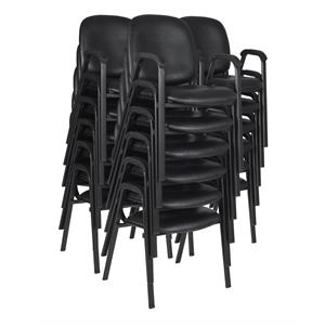 Scranton & Co 18 Pack Padded Vinyl Stack Chairs with Cushioned Arms