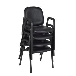 Scranton & Co 4 Pack Padded Vinyl Stack Chairs with Cushioned Arms
