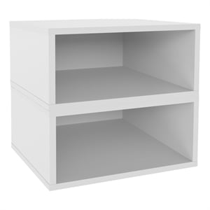 Scranton & Co 2 Pack Half Size Stackable Wood Storage Cubes in Snow White