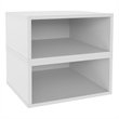 Scranton & Co 2 Pack Half Size Stackable Wood Storage Cubes in Snow White