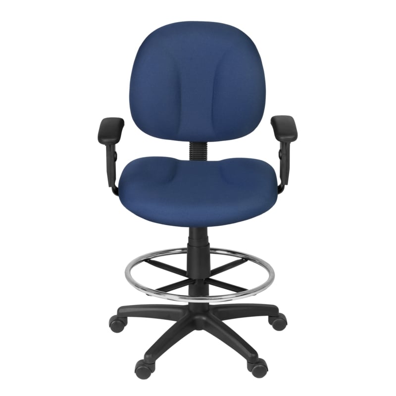 Scranton & Co Swivel Fabric Task Chair with Drafting Kit in Navy Blue