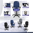Scranton & Co High-Back Fabric Task Chair with Drafting Kit in Navy Blue