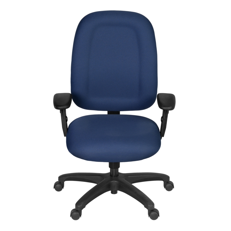 Scranton & Co High-Back Fabric Task Chair with Adjustable Arms in Navy Blue