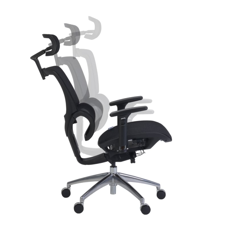 Scranton & Co Flex Mesh Ergonomic Office Chair with Headrest in Black