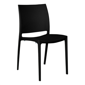 Scranton & Co 4 Pack Plastic Indoor and Outdoor Stacking Chairs in Black