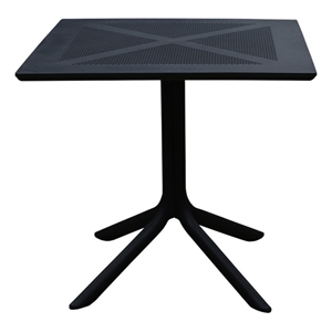 Scranton & Co 31.5&quot Square Indoor Outdoor Bistro Table in Black