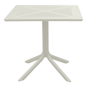 Scranton & Co 31.5&quot Square Indoor Outdoor Bistro Table in White Down