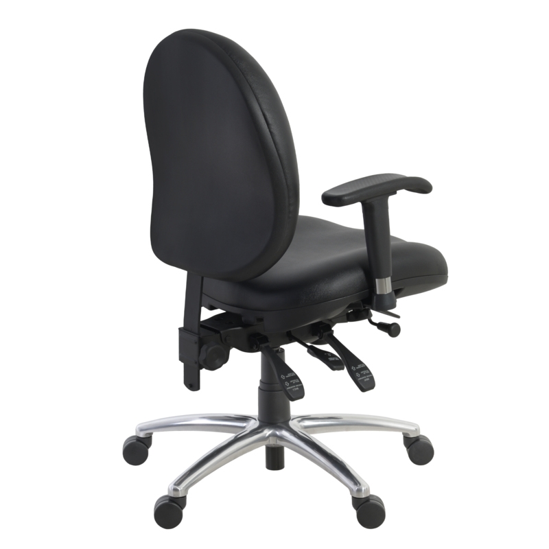 Scranton & Co Multi-Shift Big & Tall Vinyl Office Chair on Wheels in Black