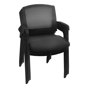 Scranton & Co 4 Pack Multi-Purpose Office Mesh Side Chairs in Black