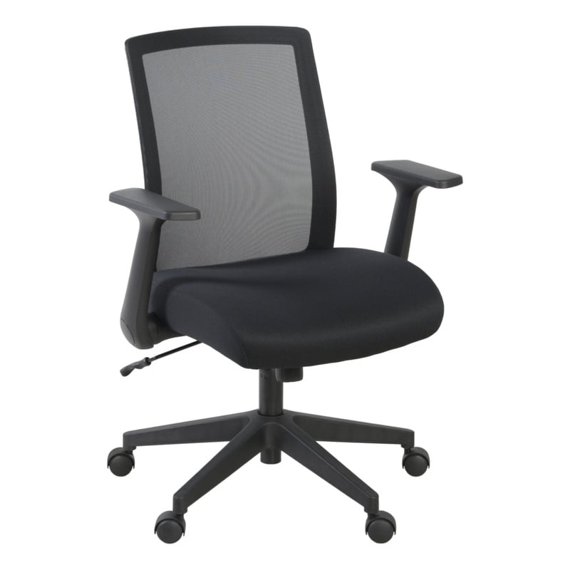 Scranton & Co Ergonomic Mesh Task Chair with Flip-Up Arms in Black