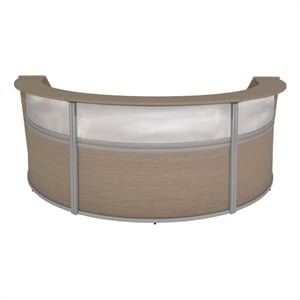 Scranton & Co 143.50 x 71&quot Reception Workstation with Plexi in Noble Oak