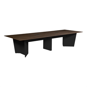 Scranton & Co 144&quot Conference Table with Power Grommet in Neo Walnut/Black