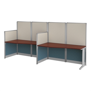 Scranton & Co 63 x 129&quot 2 Person In-Line Cubicle Desk in Hansen Cherry