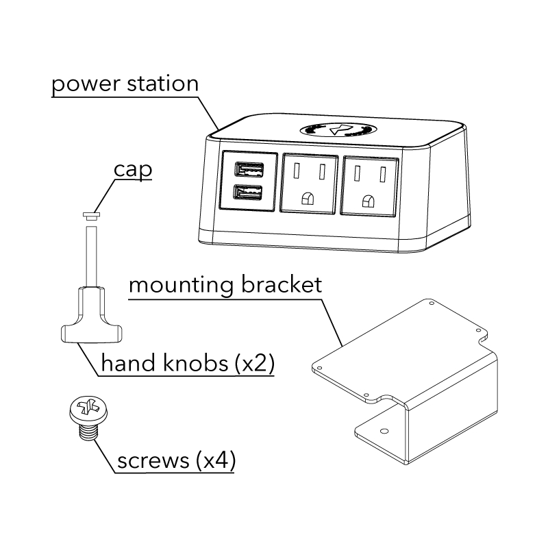 Scranton & Co Duo Power Station with Wireless Charging and USB Ports