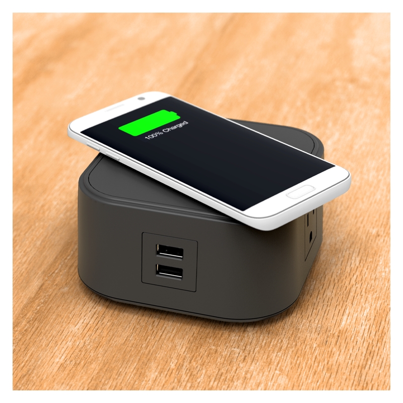 Scranton & Co Quad Power Station with 2 USB-A Ports and Wireless Charging