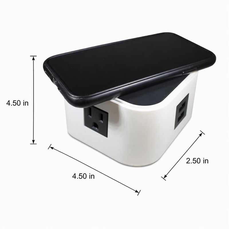 Scranton & Co Quad Power Station with Wireless Charging in White