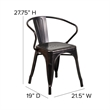 Scranton & Co Stackable Dining Arm Chair in Black and Antique Gold