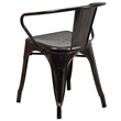 Scranton & Co Stackable Dining Arm Chair in Black and Antique Gold