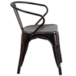 Scranton & Co Stackable Dining Arm Chair in Black and Antique Gold