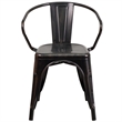 Scranton & Co Stackable Dining Arm Chair in Black and Antique Gold