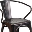 Scranton & Co Stackable Dining Arm Chair in Black and Antique Gold