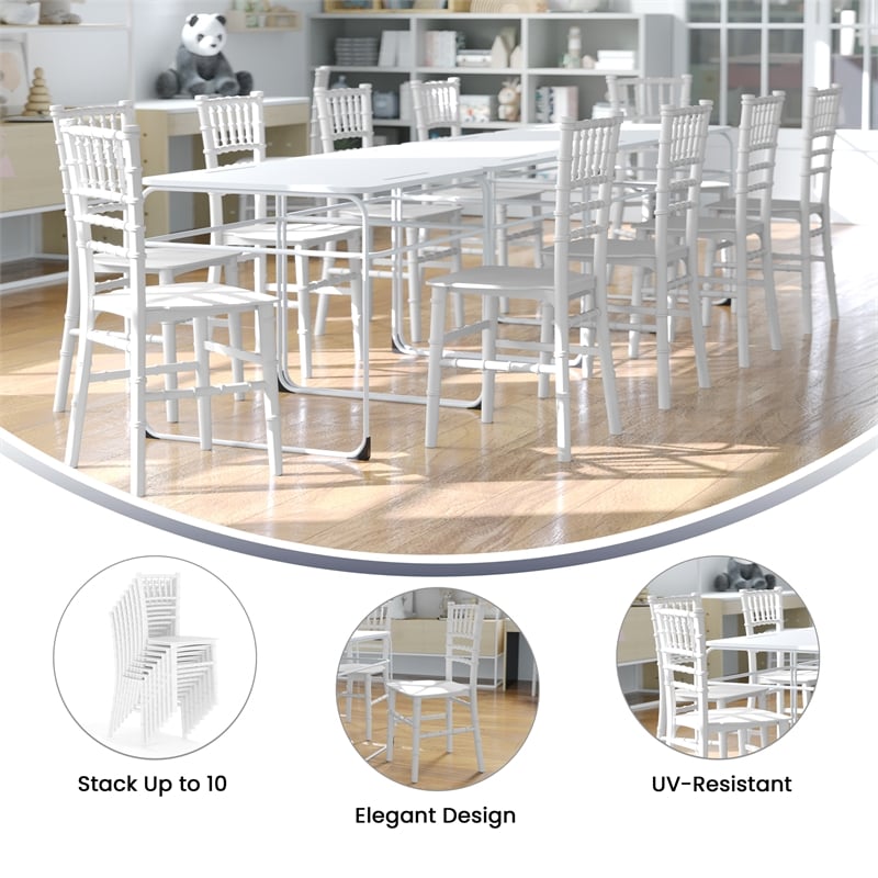Scranton & Co Kids Resin Chiavari Event Chair in White